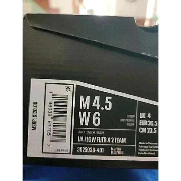 Unisex Under Armour UA Flow FUTR X 2 Team SZ M 4.5 W 6 NEW NIB - Picture 6 of 6